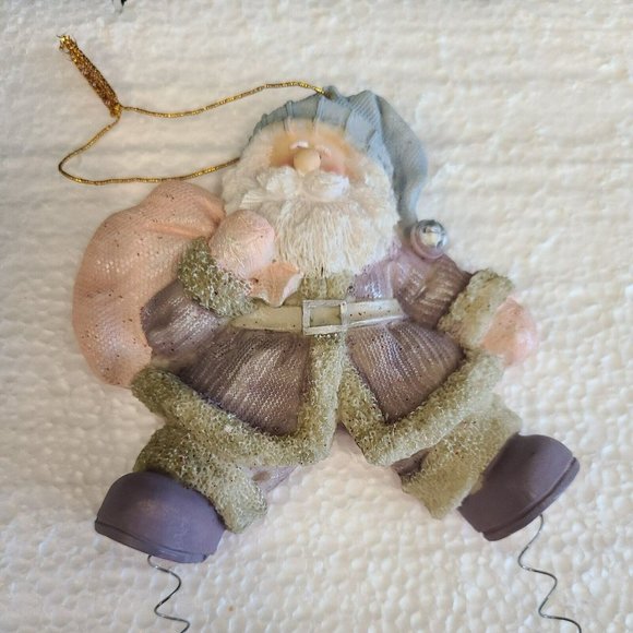 Pastel Santa Hanging Mobile Ornament Christmas Tree Mitten Star Winter Greetings - Picture 3 of 6